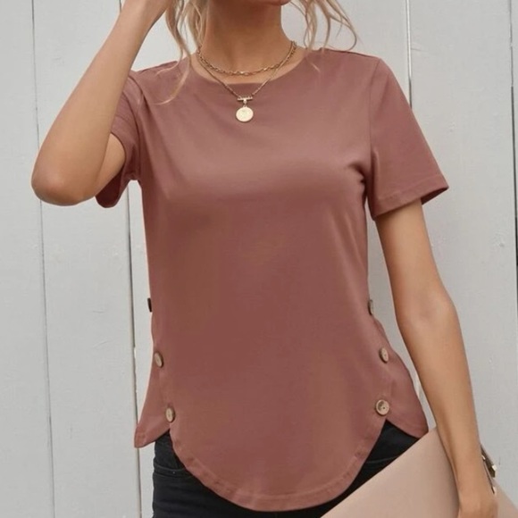 New DUSTY PINK ROUND NECK TOP - Picture 6 of 6